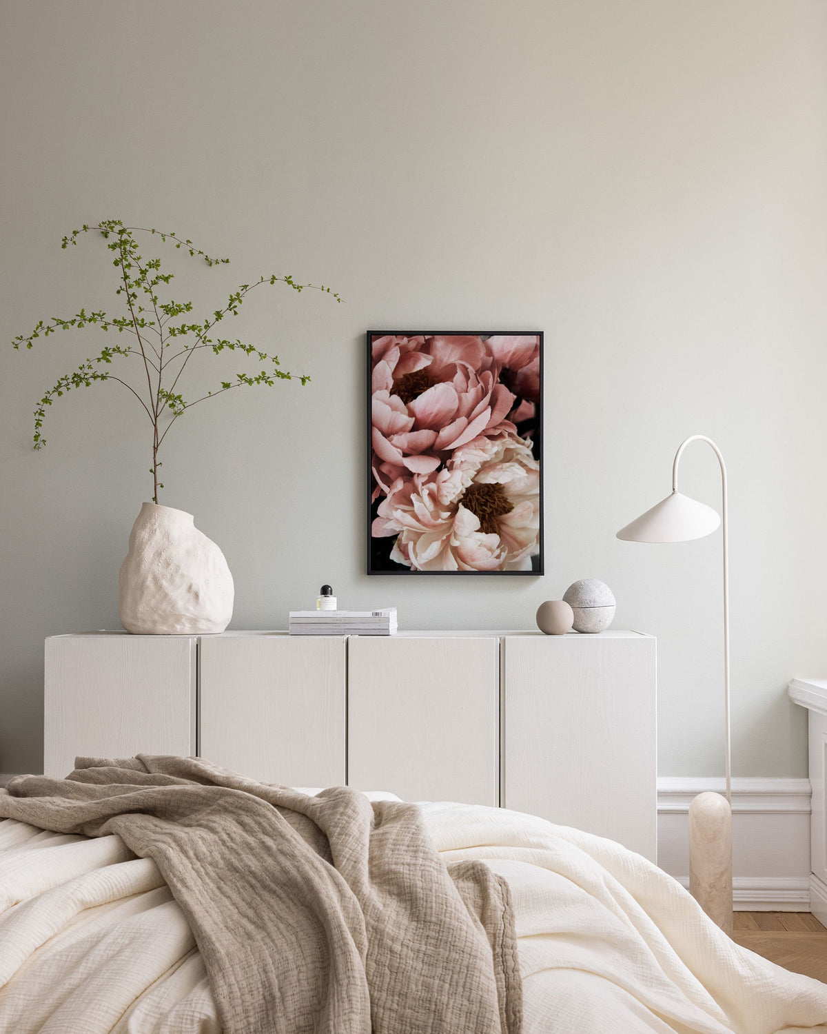 Coral Sunset Peony Canvas print