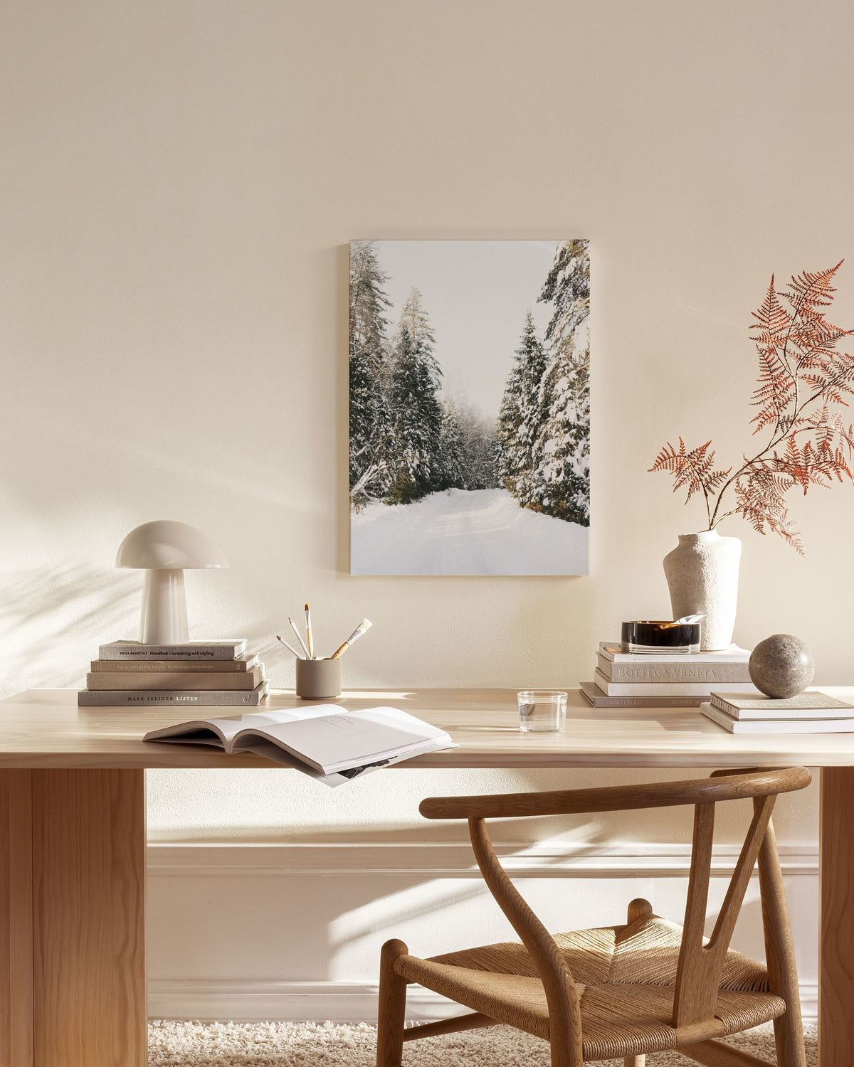Coniferous Tree Road Canvas print