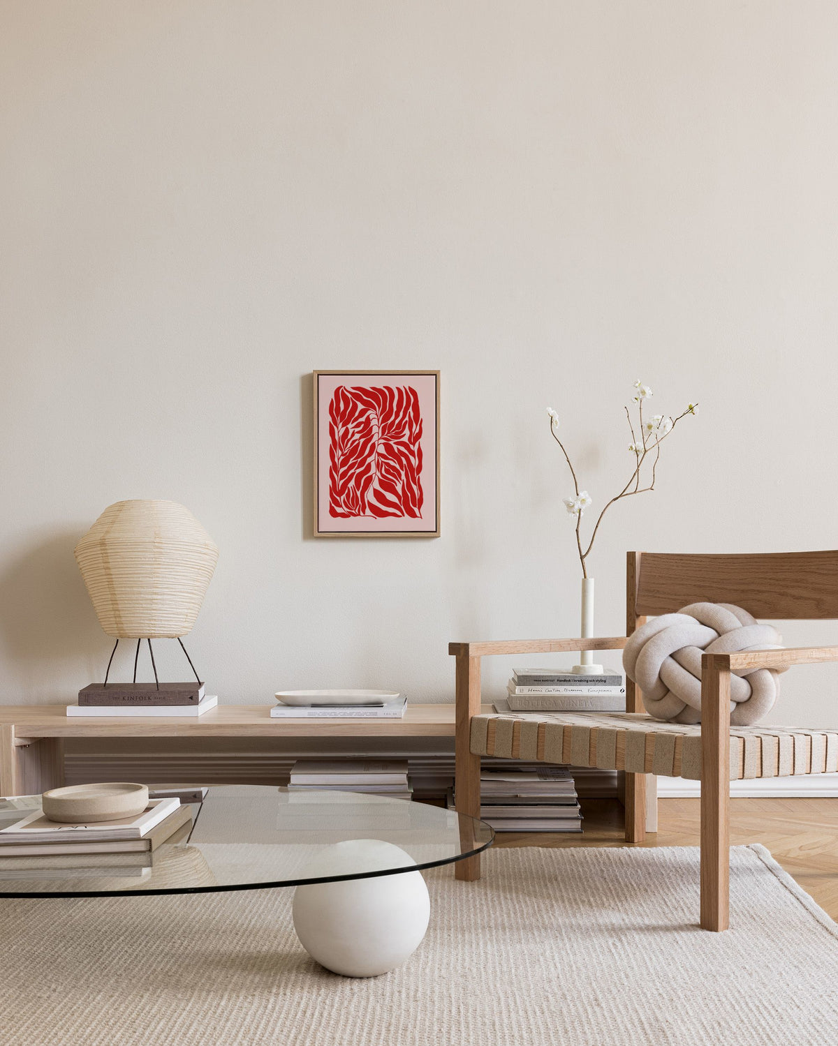 The Print Republic - Red & Pink Botanical Canvas print