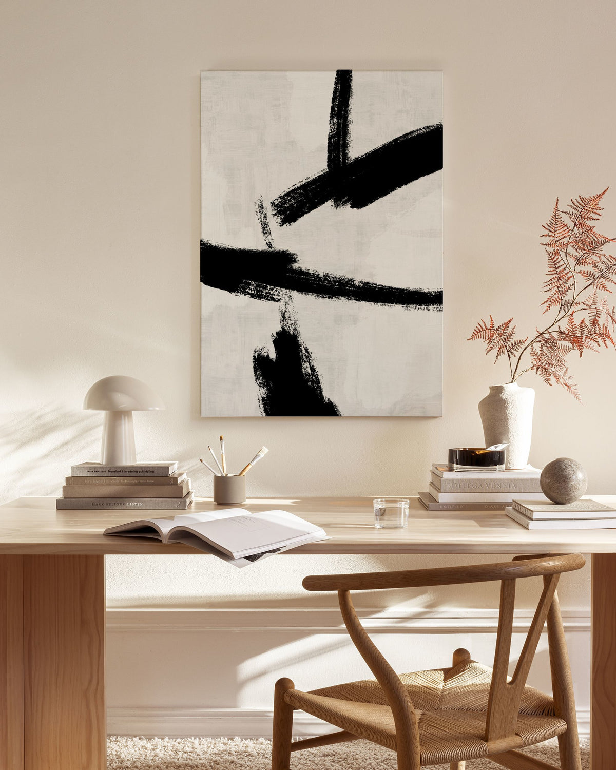 Black Brush Strokes No2 Canvas print