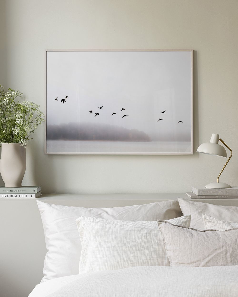 Birds Over Lake Print