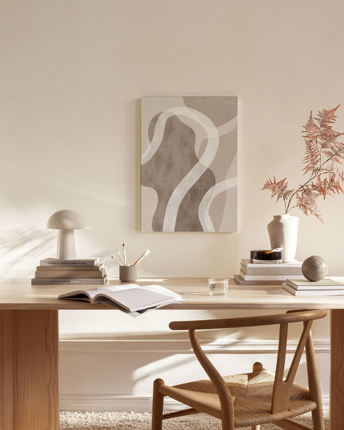 Abstract Brown Shapes No1 Canvas print