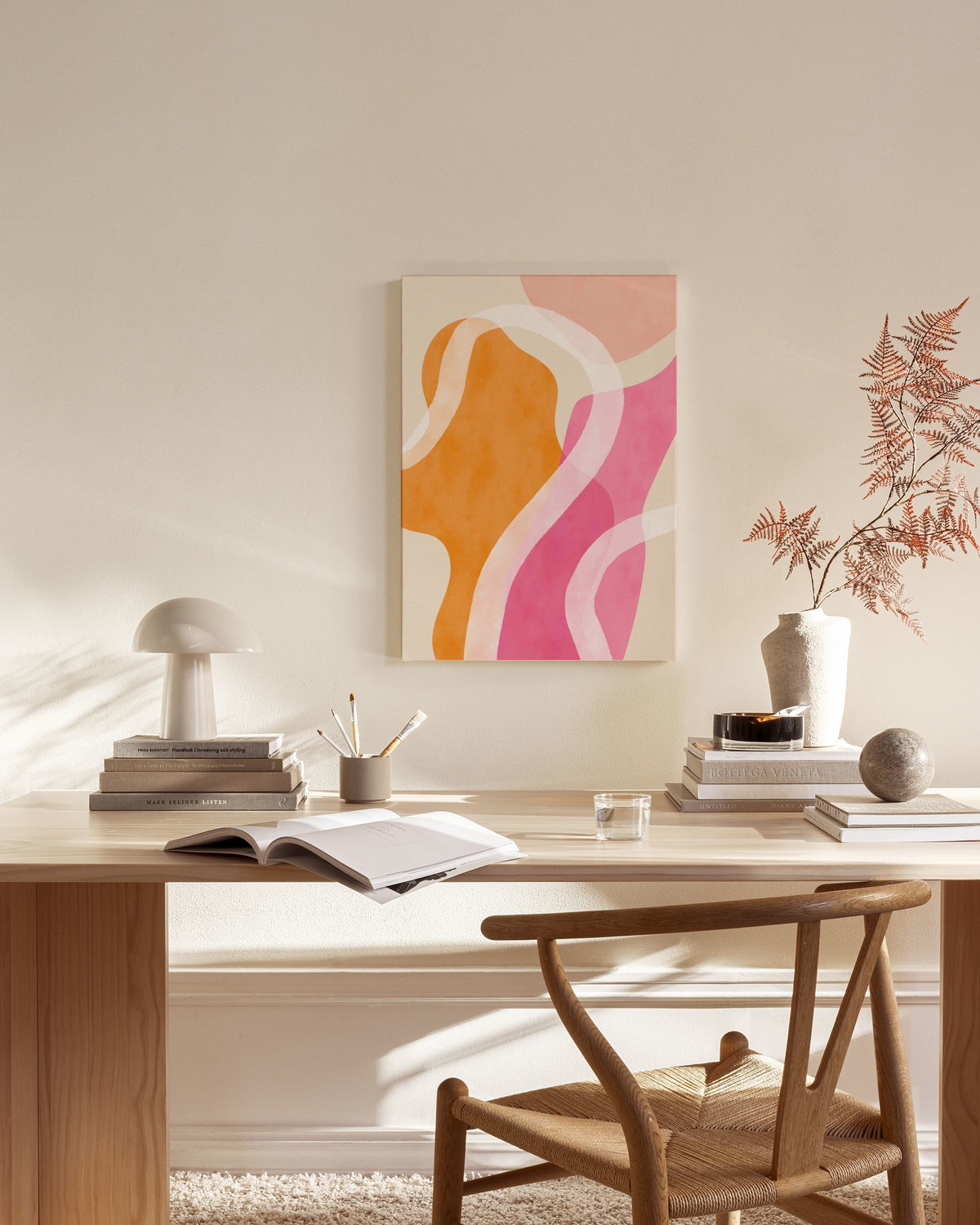 Abstract Pink Shapes No1 Canvas print