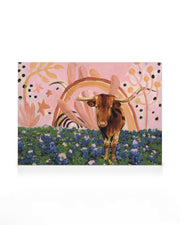 Eleanor Baker - Rainbow Longhorns Canvas print