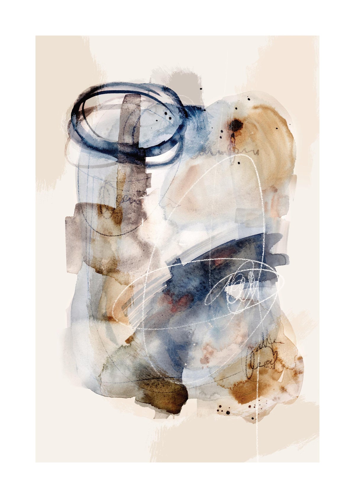 Abstract Watercolor Brushes No2 Print