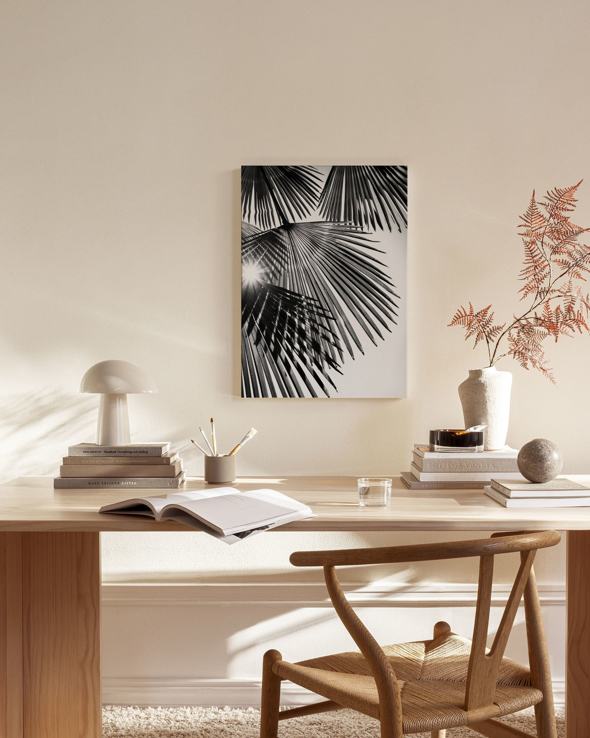 Sunlight Through Palm Leaves Canvas print
