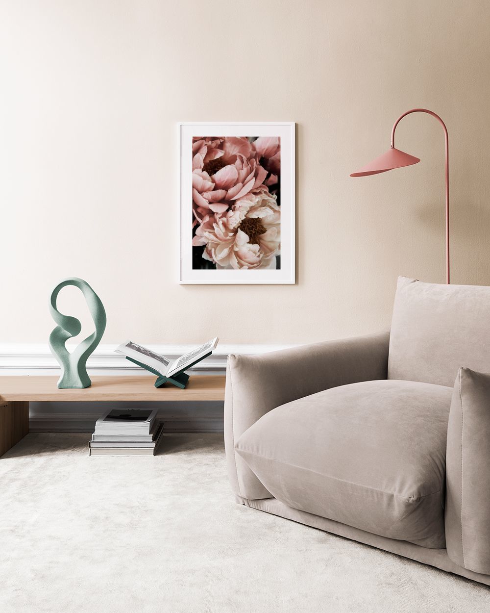 Coral Sunset Peony Print
