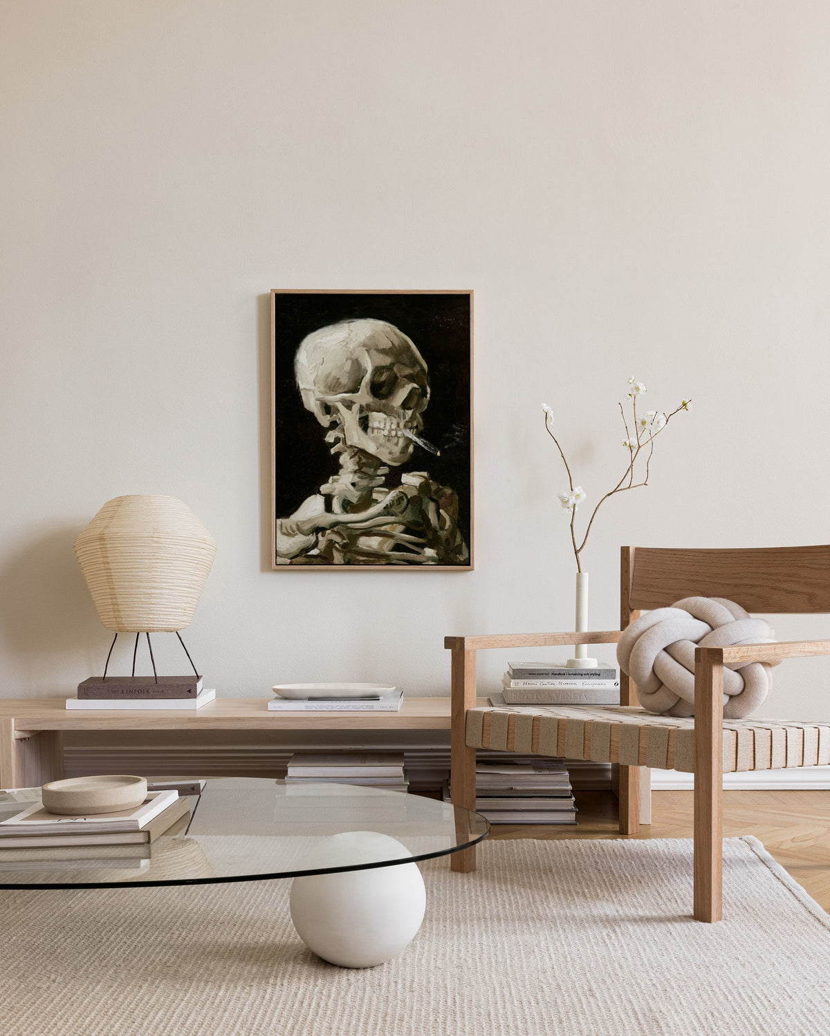 Van Gogh - Head of a Skeleton With a Burning Cigarette Canvas print