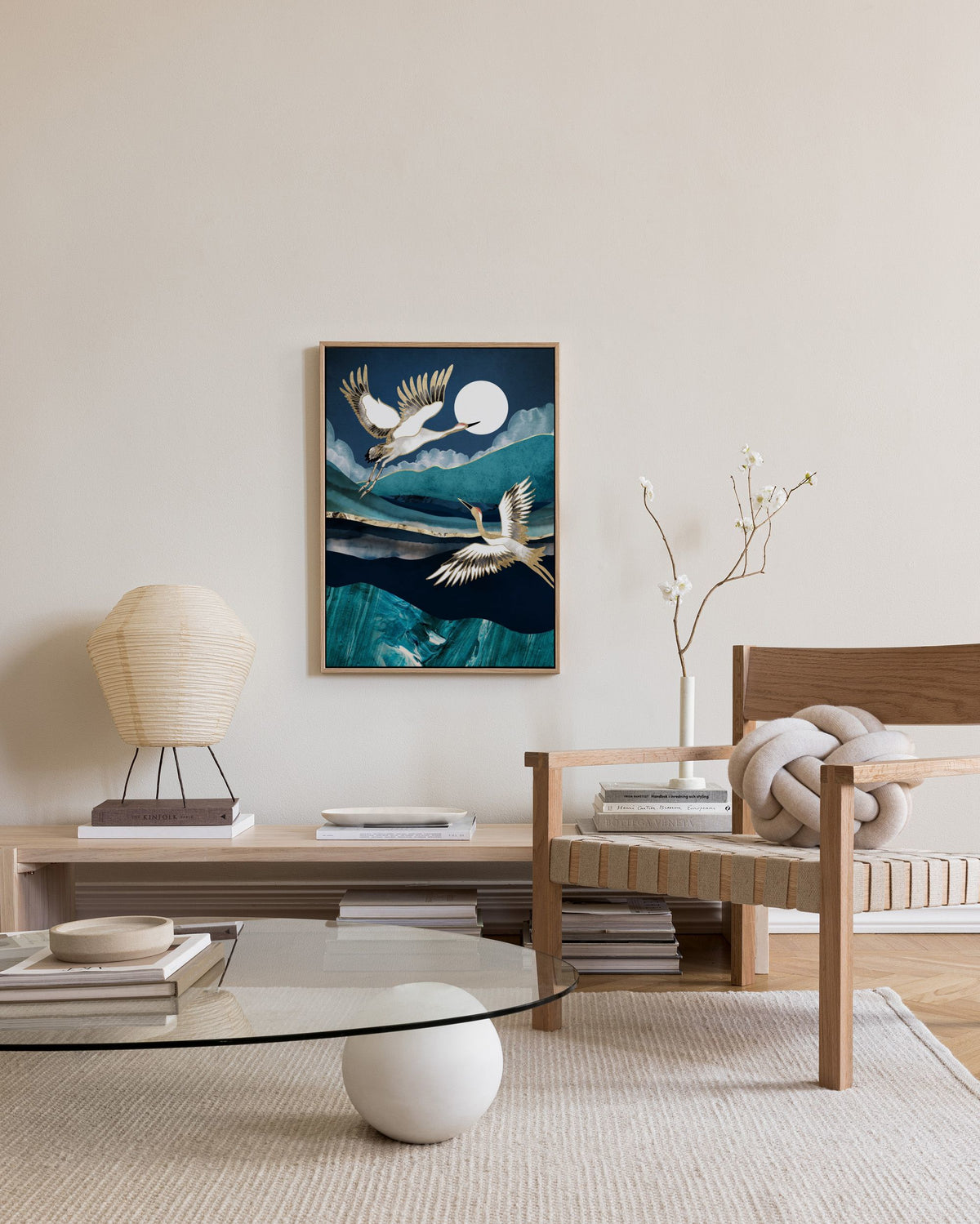 SpaceFrog Designs - Midnight Cranes Canvas print