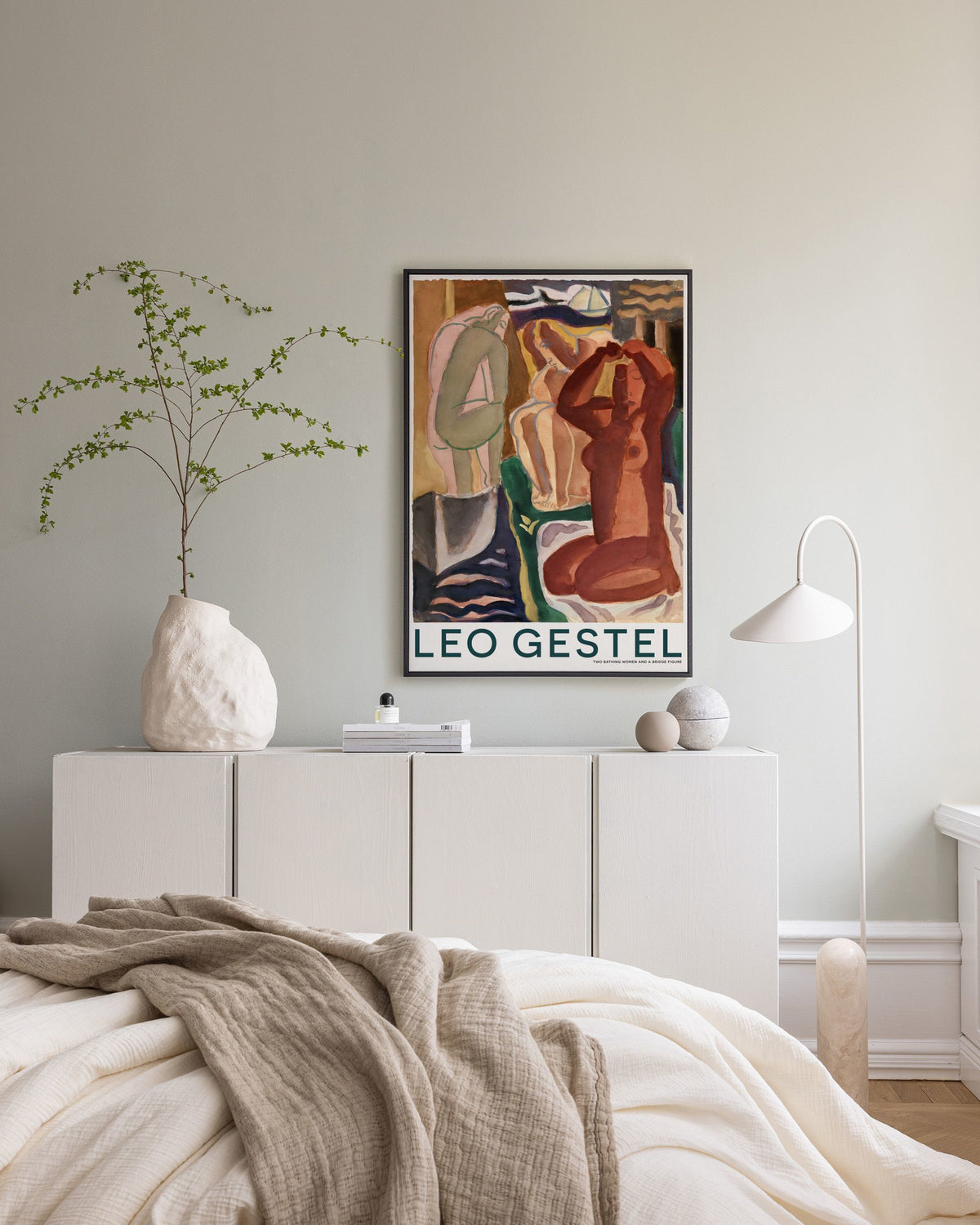 Leo Gestel - Two Bathing Women and a Bridge Figure Canvas print