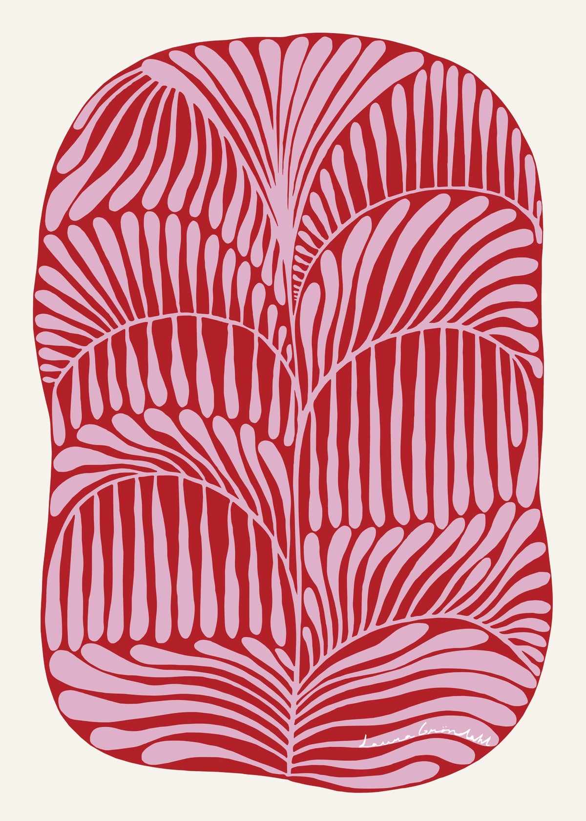 Laura Gröndahl - Pink Plant Print