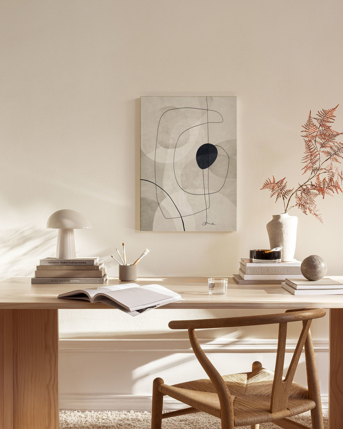 Beige Graphics No1 Canvas print
