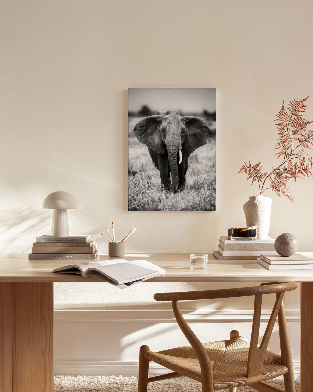 Elephant on the Savanna Canvas print