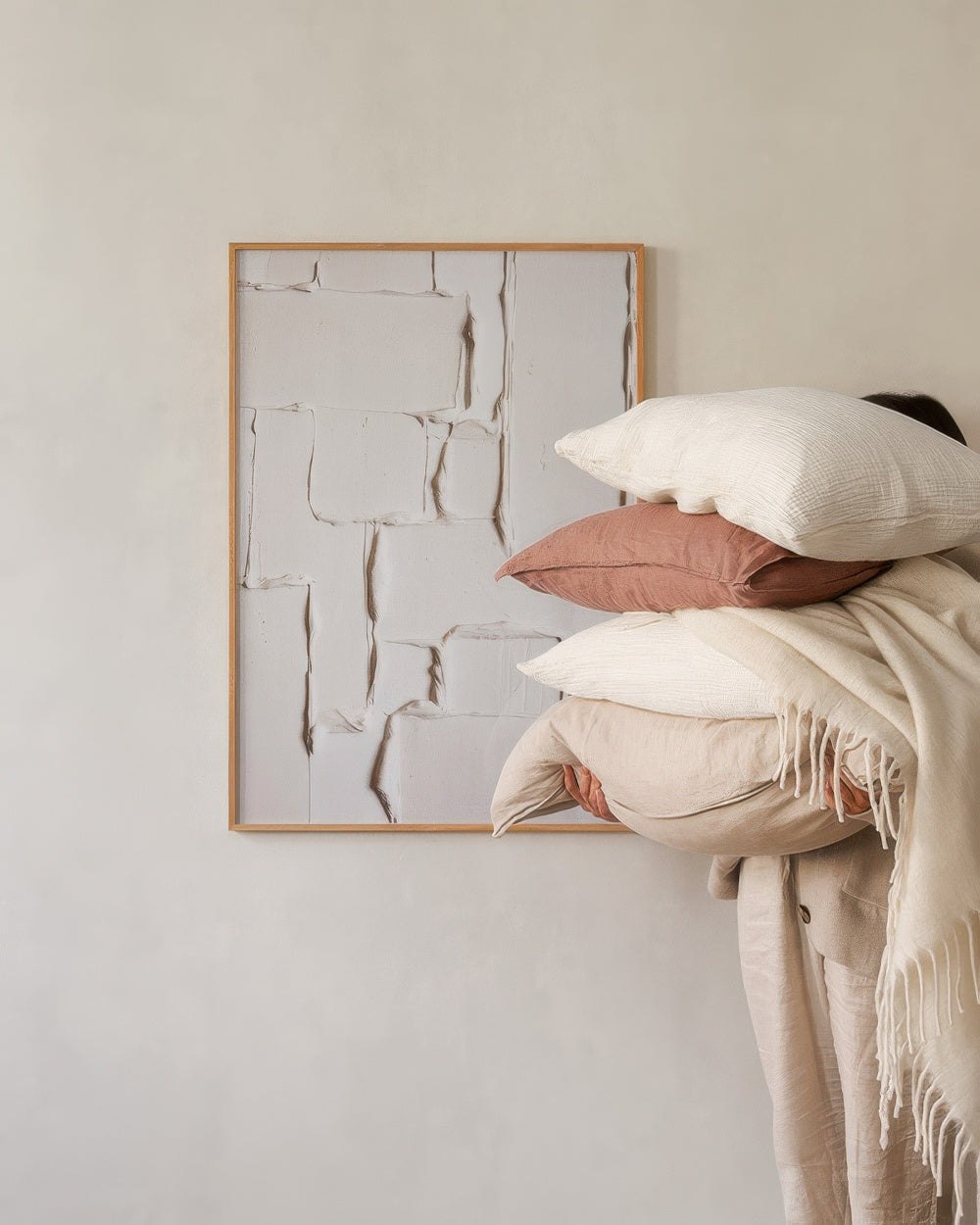Beige Texture Art No2 Print
