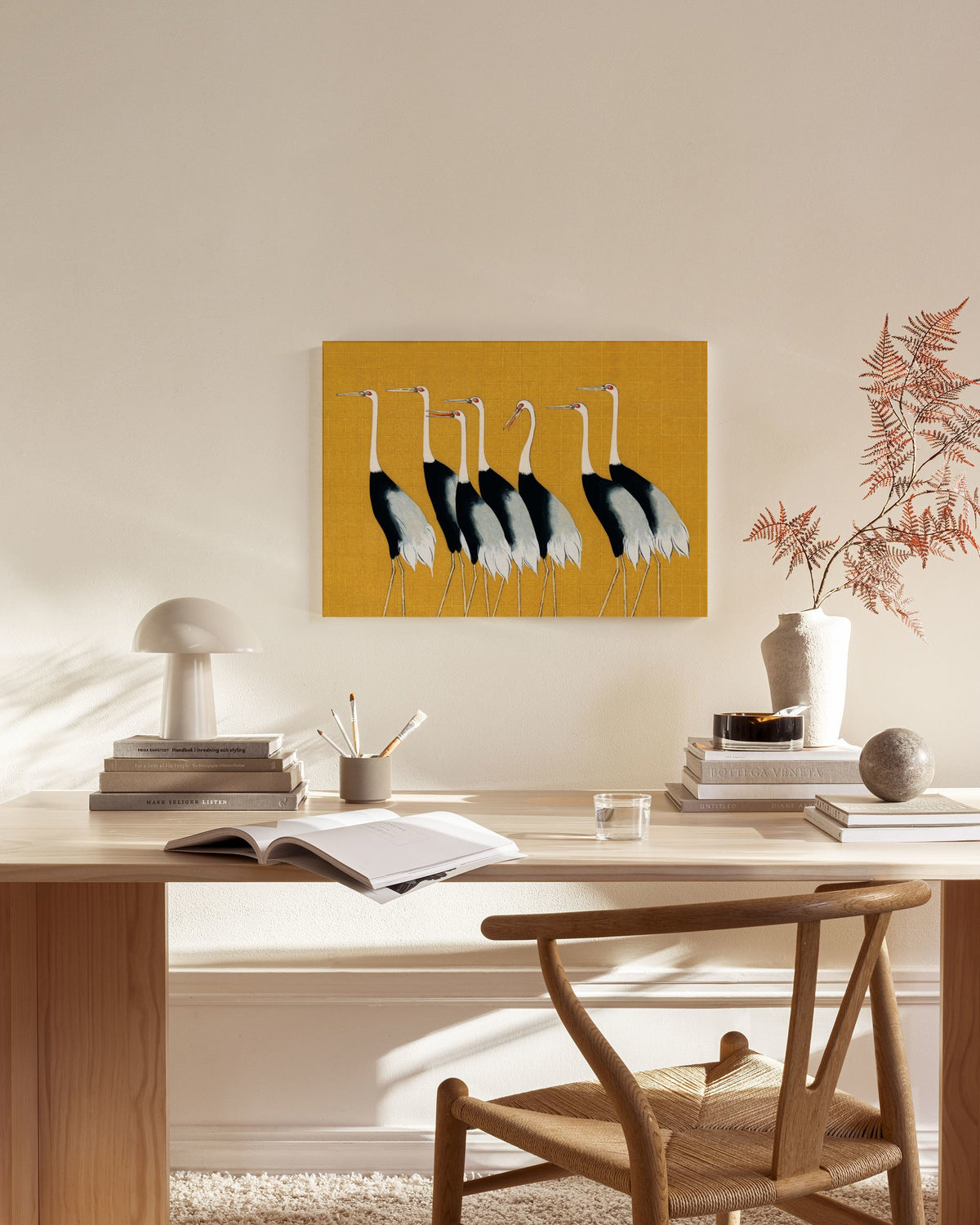 Ogata Korin - Japanese Red Crown Cranes Canvas print