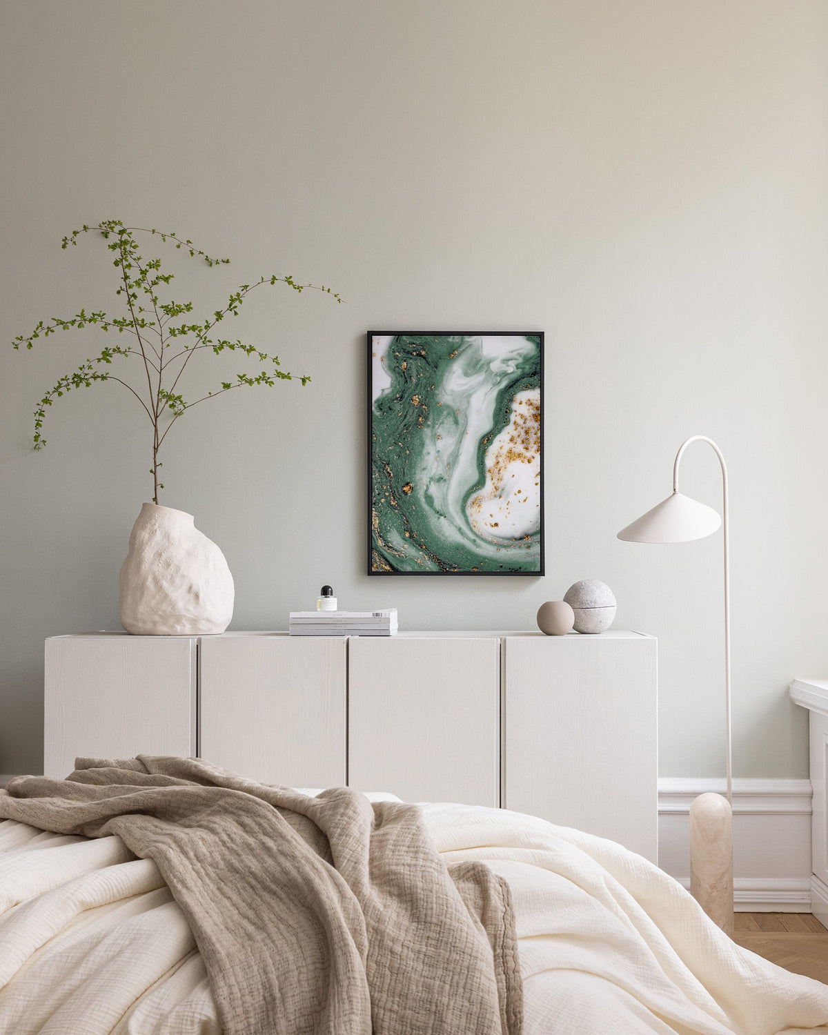 Green and Gold Swirl Canvas print