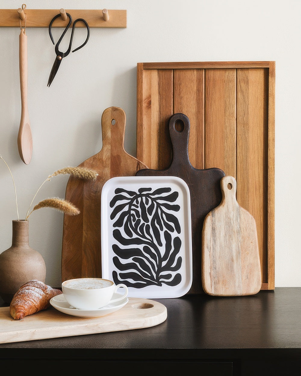 Black Botanical Tray
