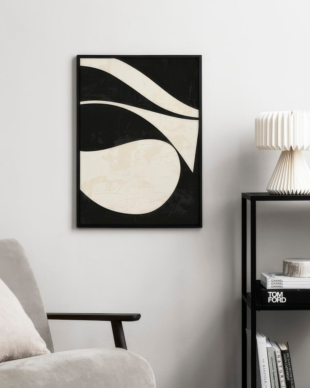 Black and Beige Centerpiece No1 Print