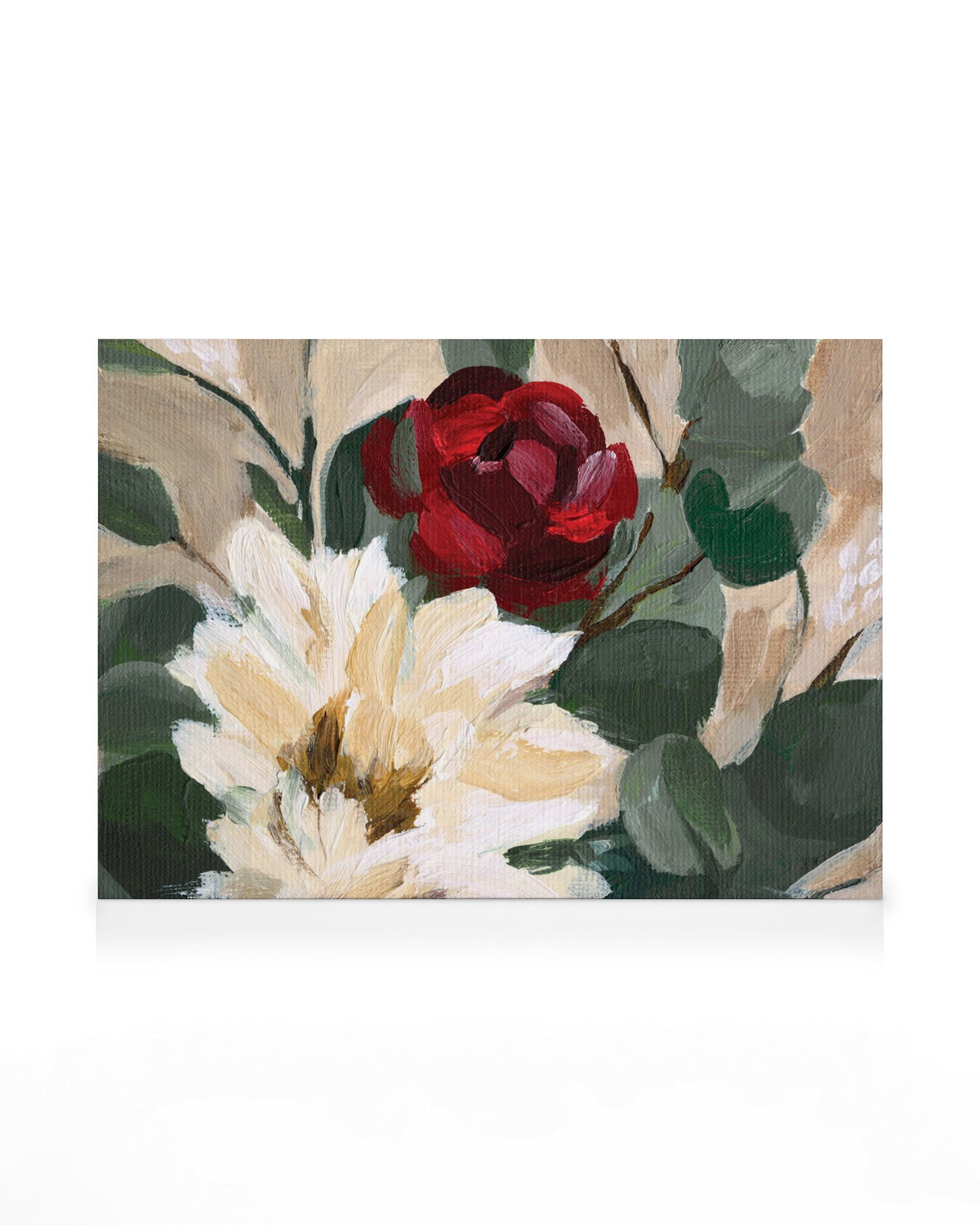 Crimson and Cream Blooms Canvas print