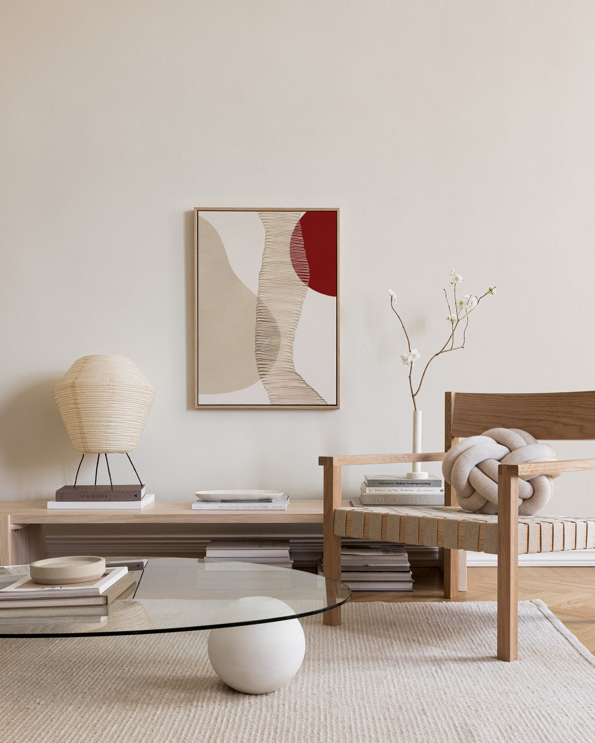 Red and Beige Canvas print