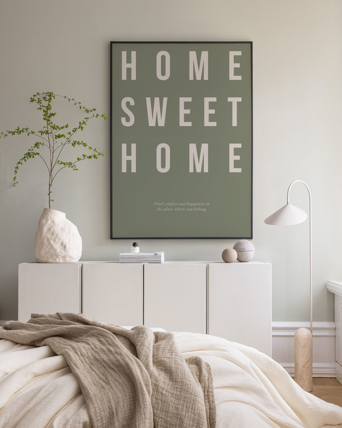 Home Sweet Home in Green Canvas print