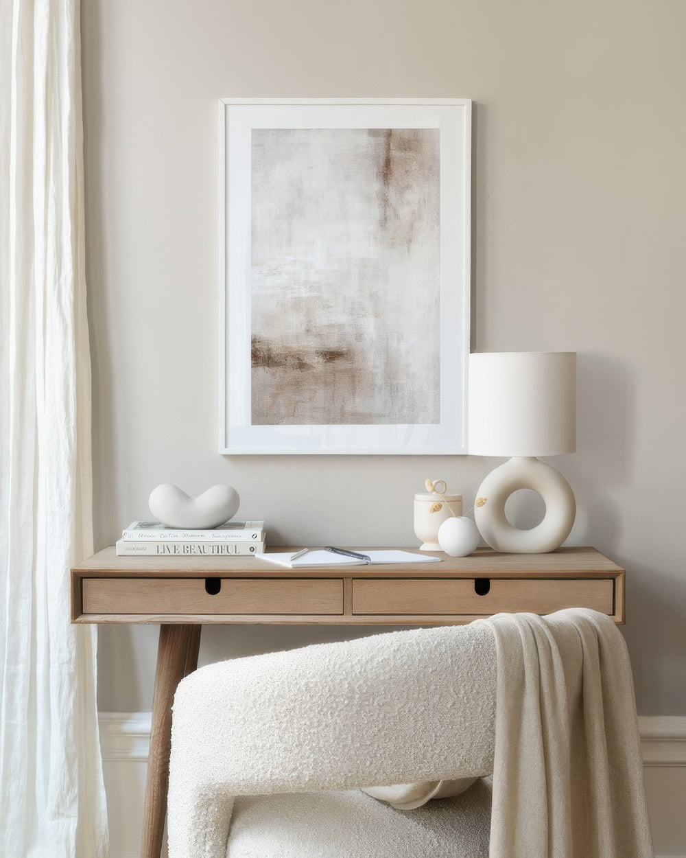 Beige Abstract Painting No2 Print