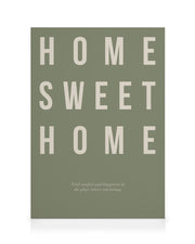 Home Sweet Home in Green Canvas print