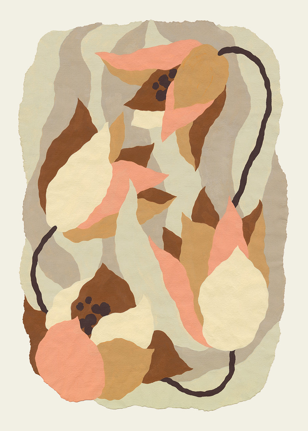 Rough-Edged Tulips Print
