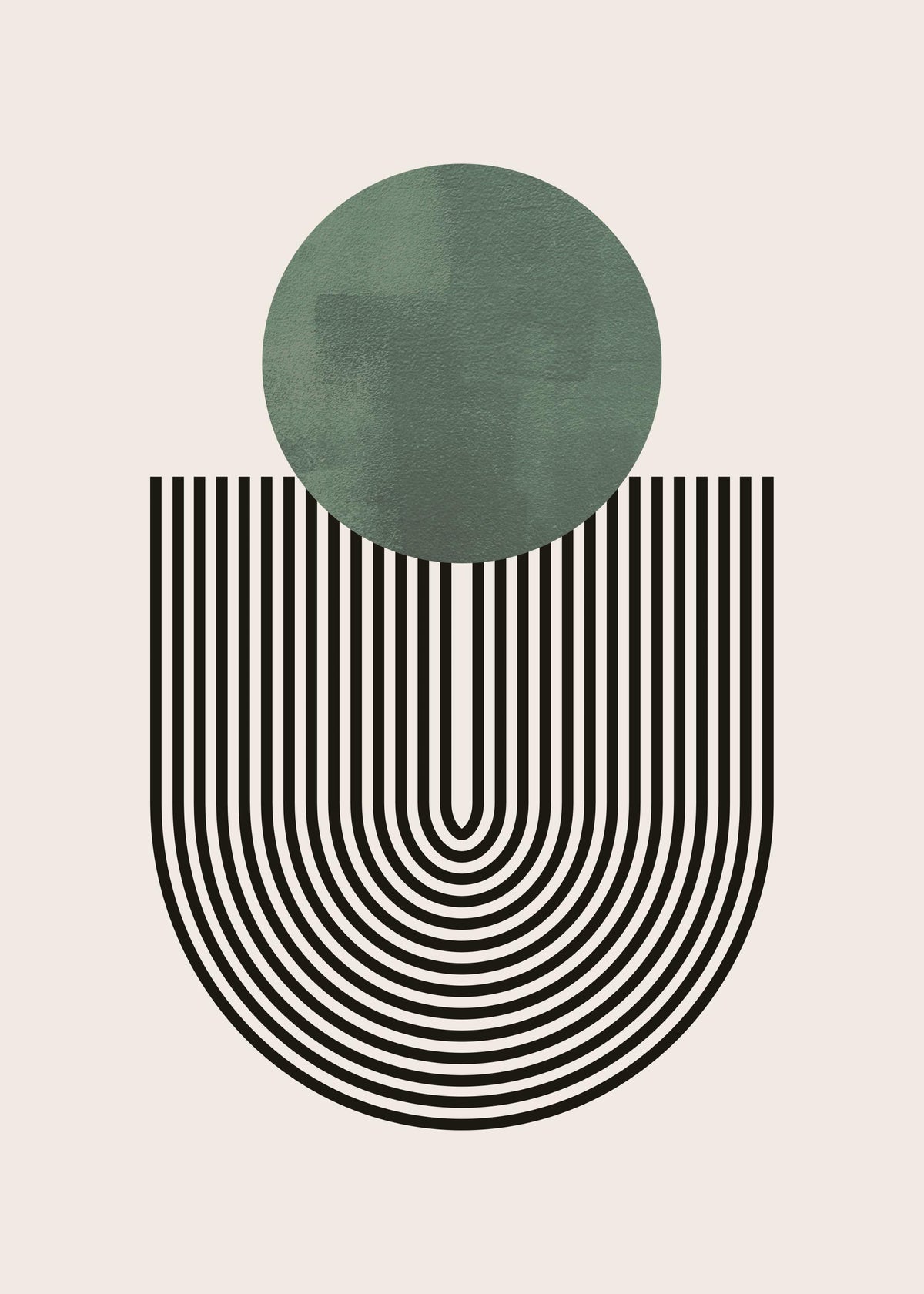 Mid Century Green No1 Print