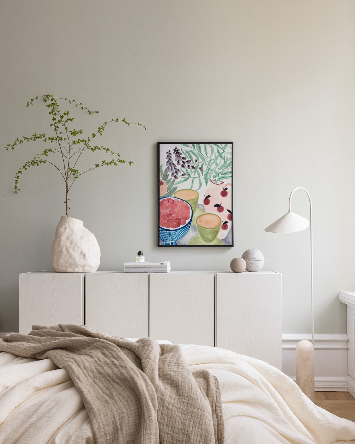 Still Life with Tea and Grapes Canvas print
