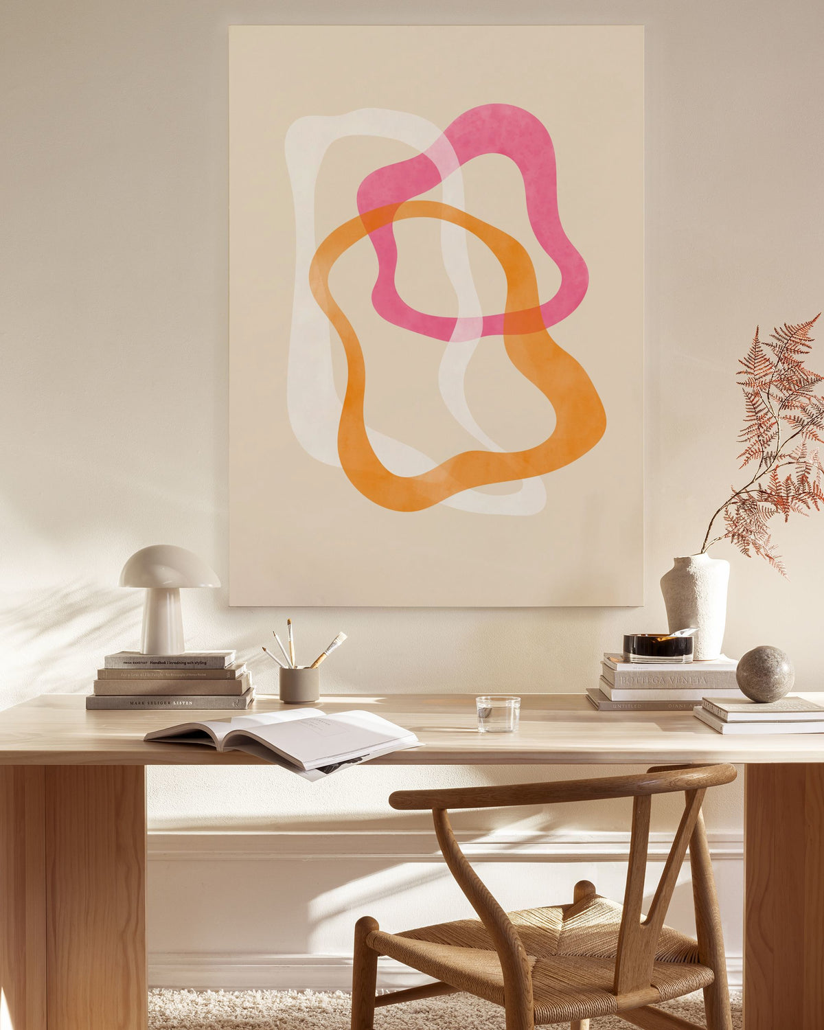Abstract Pink Shapes No2 Canvas print