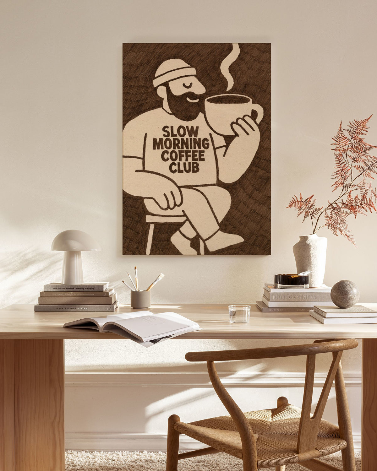Slow Morning Coffee Club Canvas print
