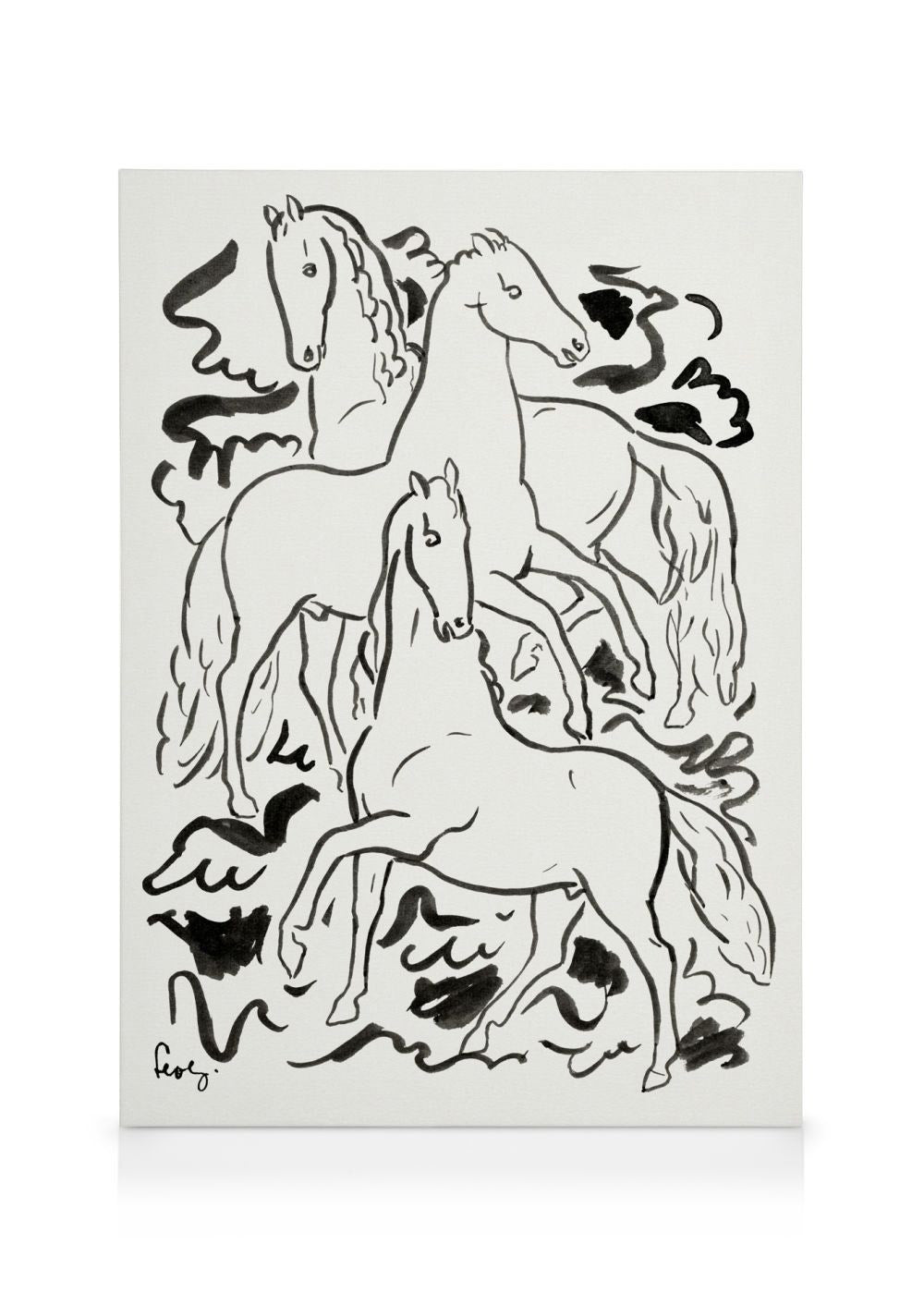 Leo Gestel  - Three Horses Canvas print