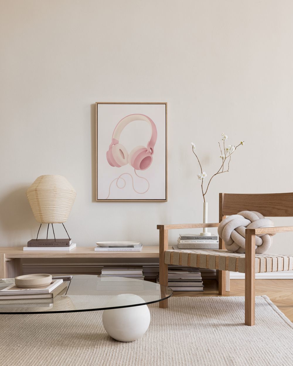 Pastel Headphones Canvas print