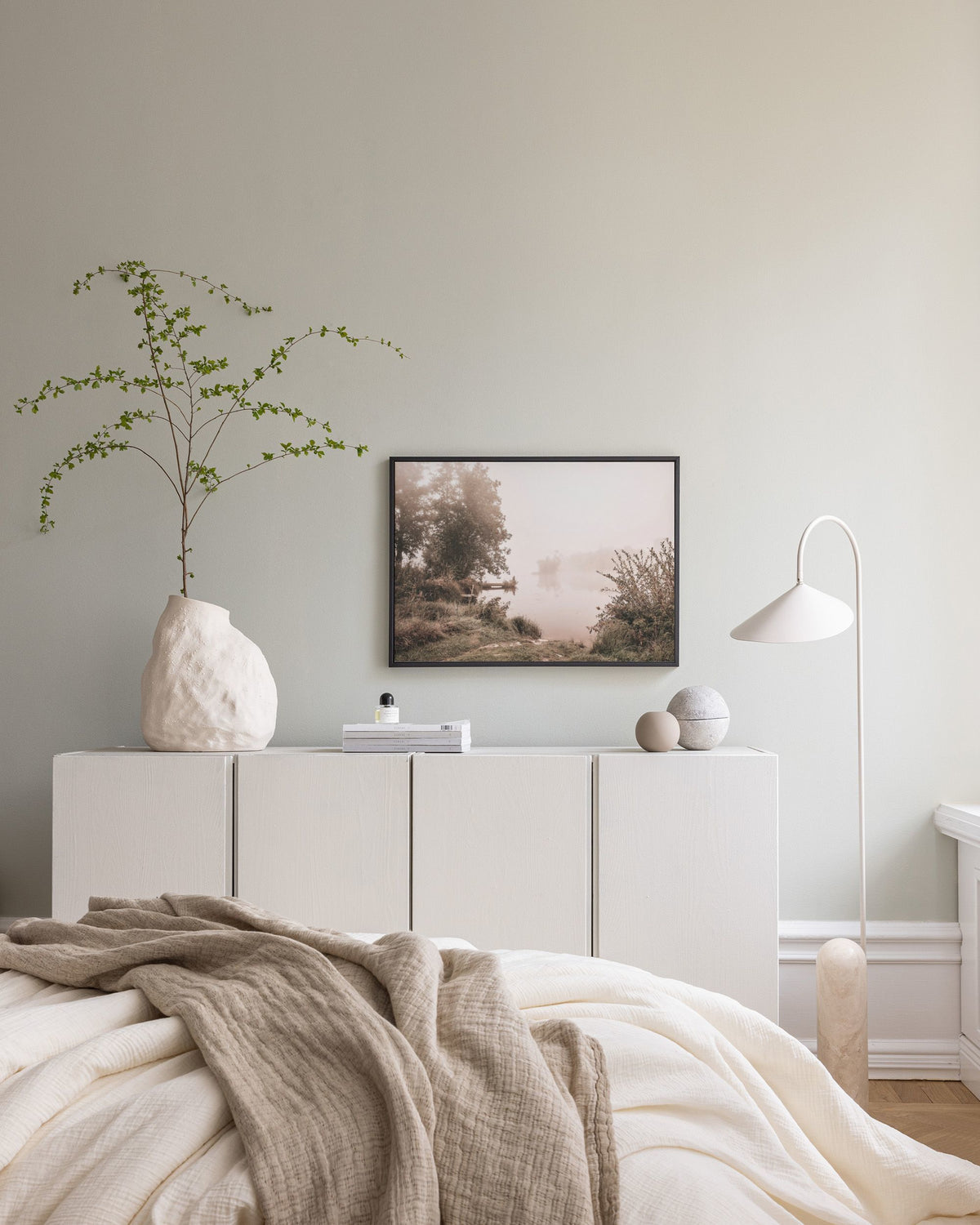 Misty Morning Lake Canvas print