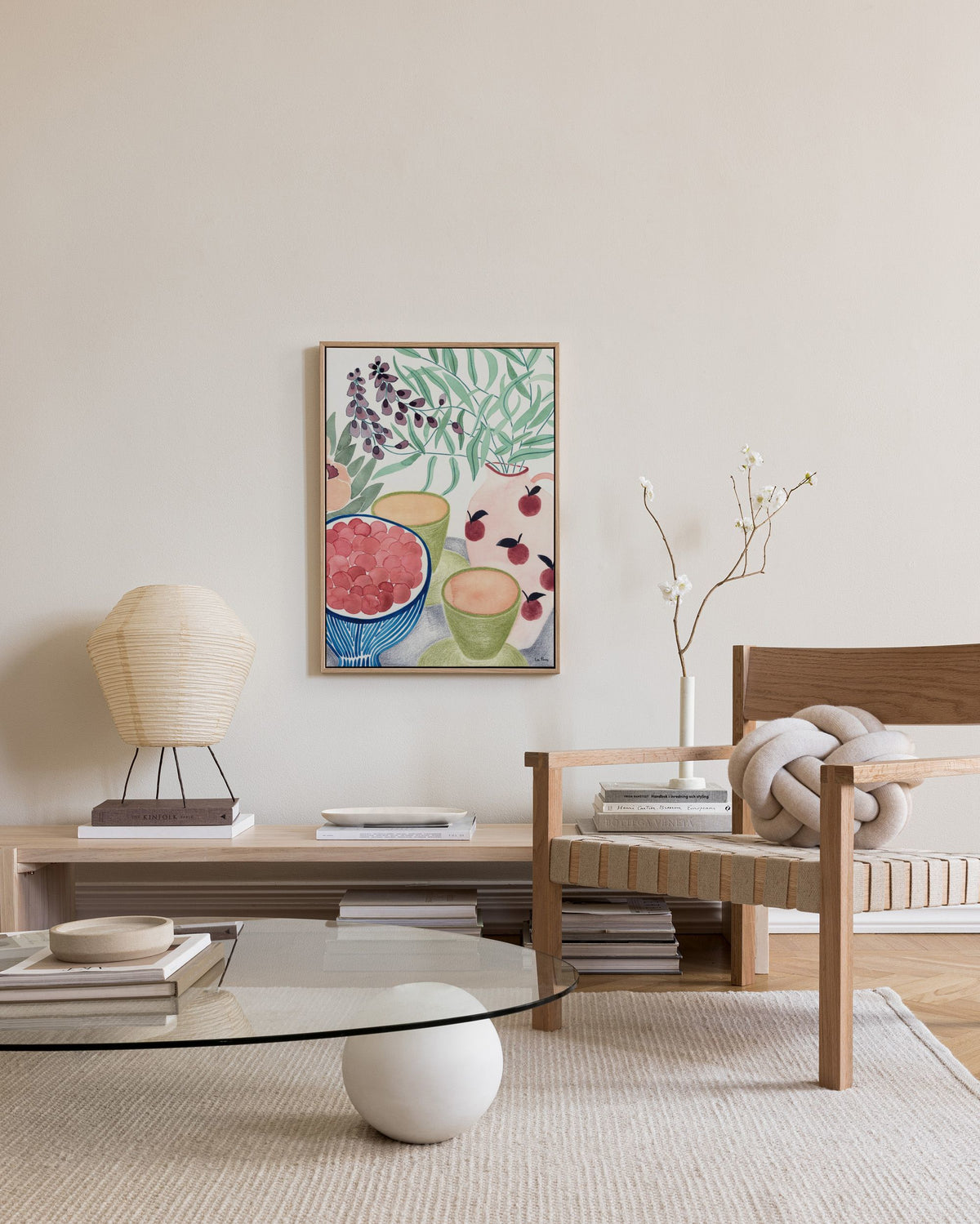 Still Life with Tea and Grapes Canvas print