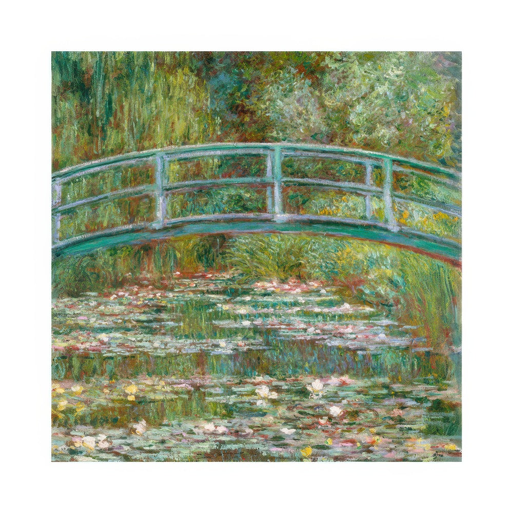 Monet - Bridge Over a Pond of Water Lilies Square Print