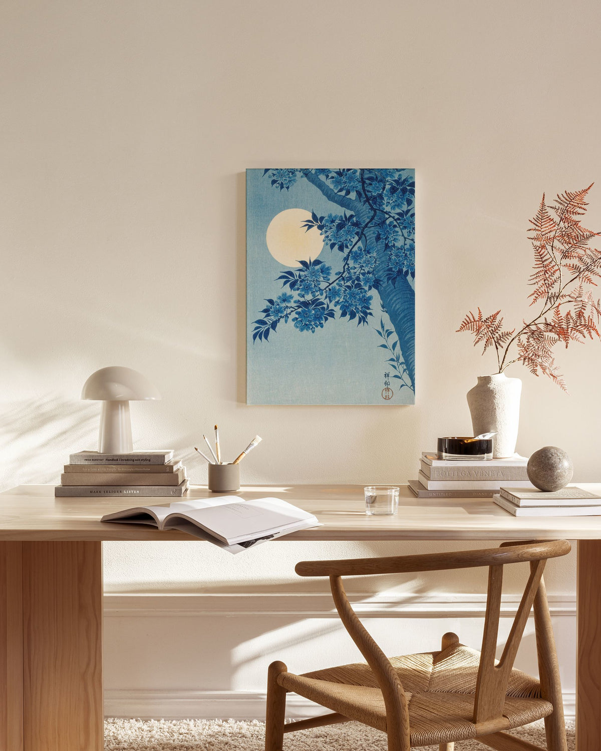 Ohara Koson - Blossoming Cherry on a Moonlit Night Canvas print
