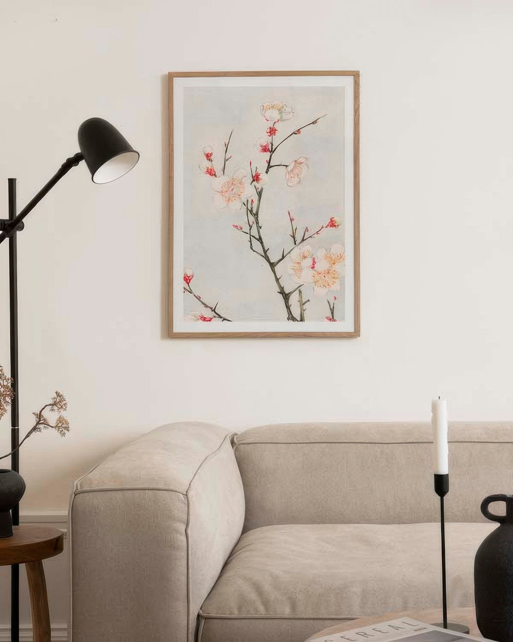 Megata Morikaga - Plum Branches with Blossoms Print