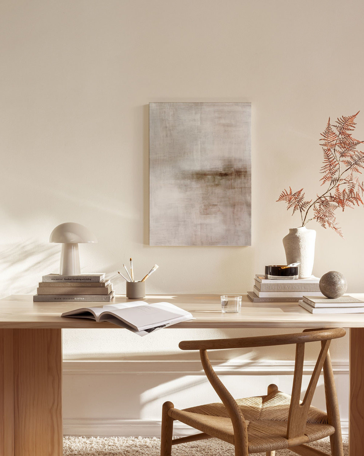 Beige Abstract Painting No1 Canvas print