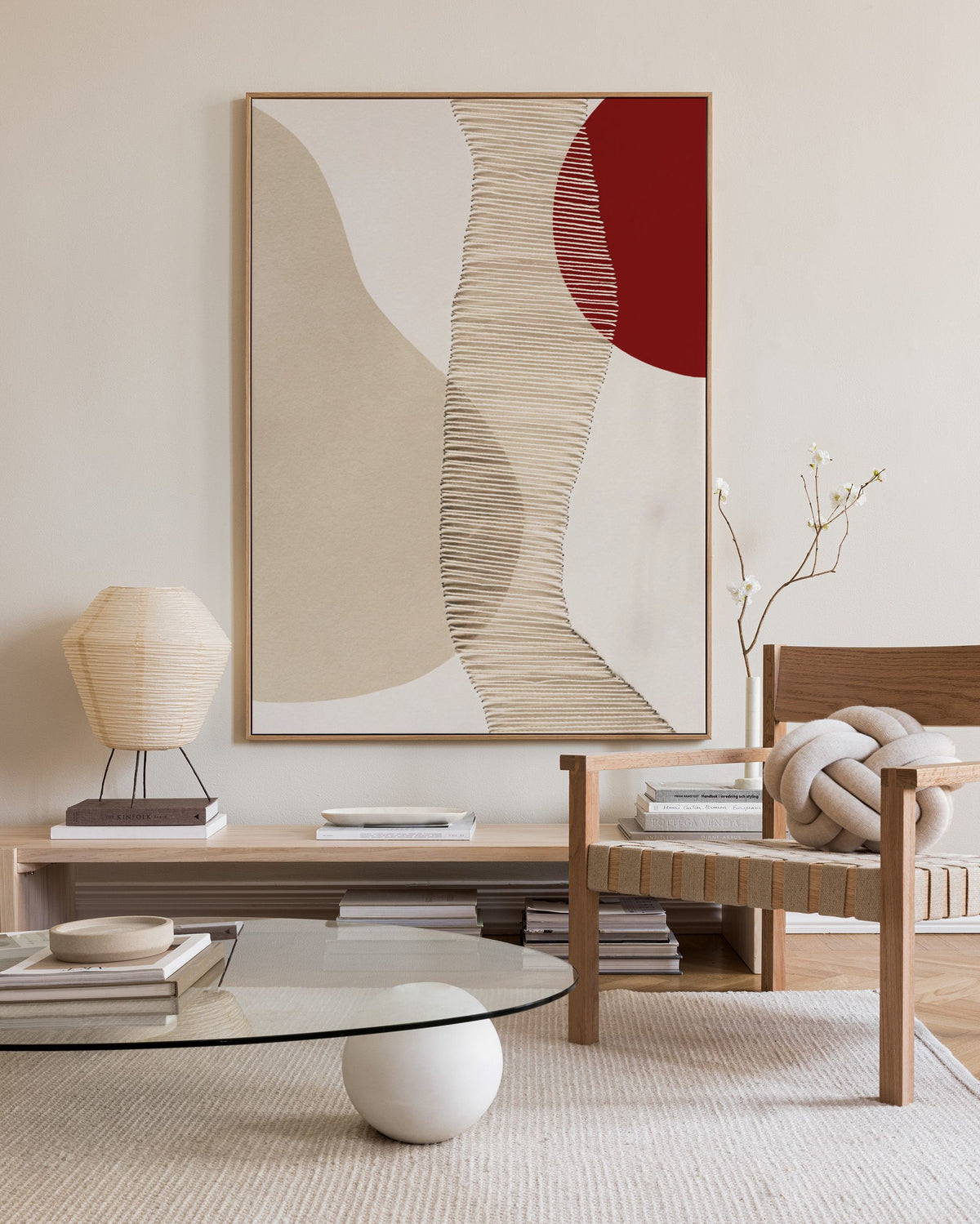 Red and Beige Canvas print