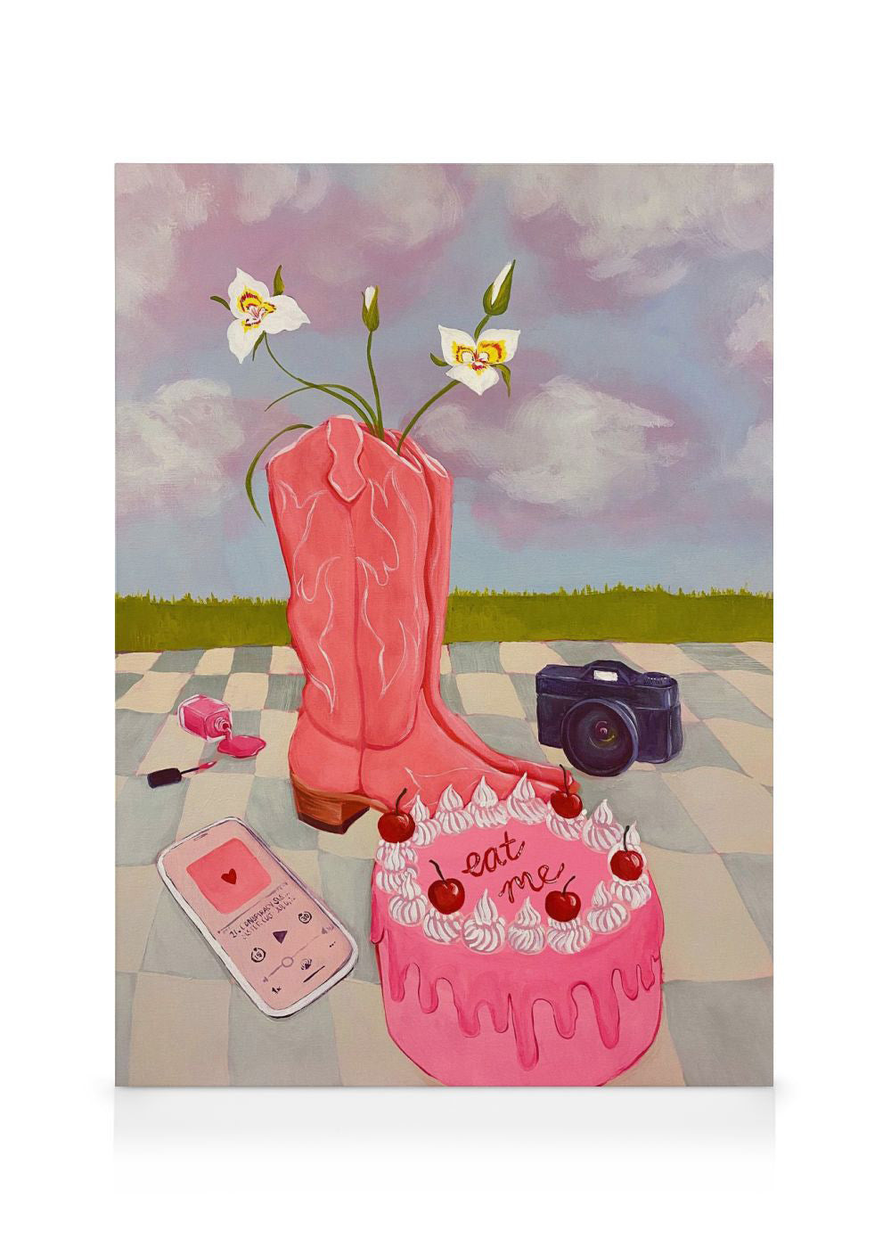 Lindsey Cherek - Still Life with Fake Cake Canvas print