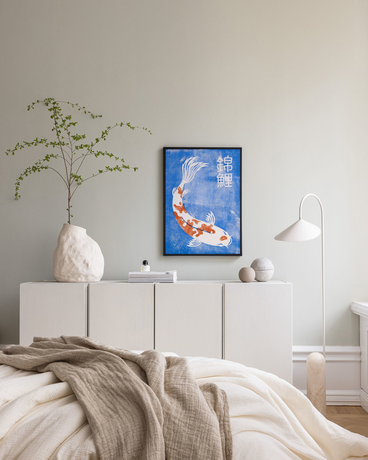 Linocut Koi Canvas print