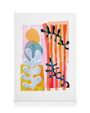 Colourful Abstract Seaweed Leaf Canvas print
