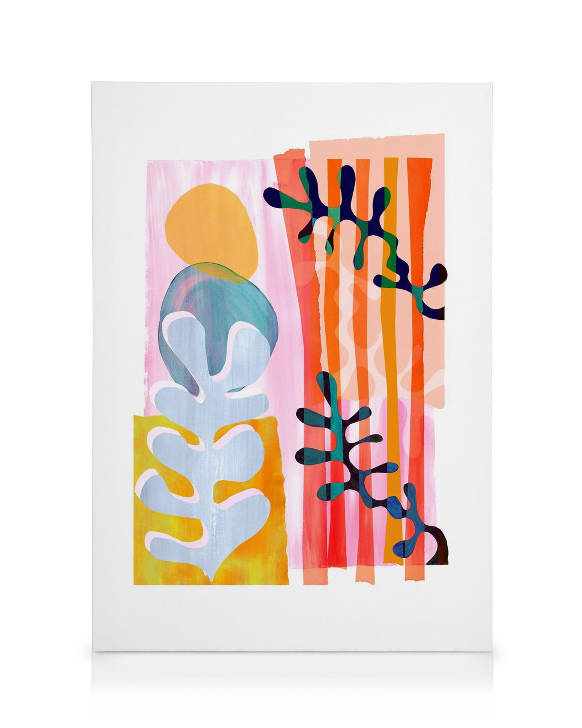 Colourful Abstract Seaweed Leaf Canvas print