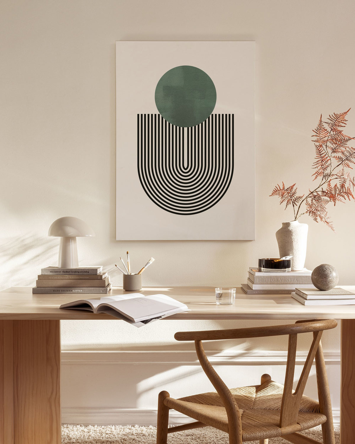 Mid Century Green No1 Canvas print