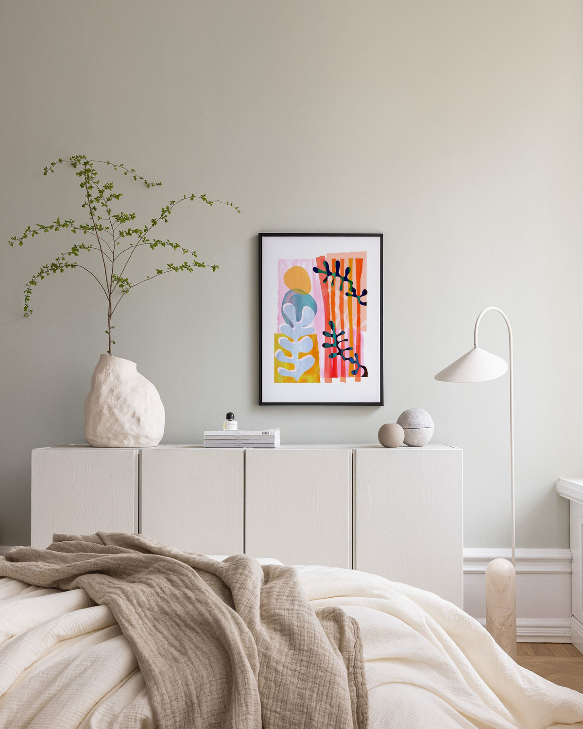 Colourful Abstract Seaweed Leaf Canvas print