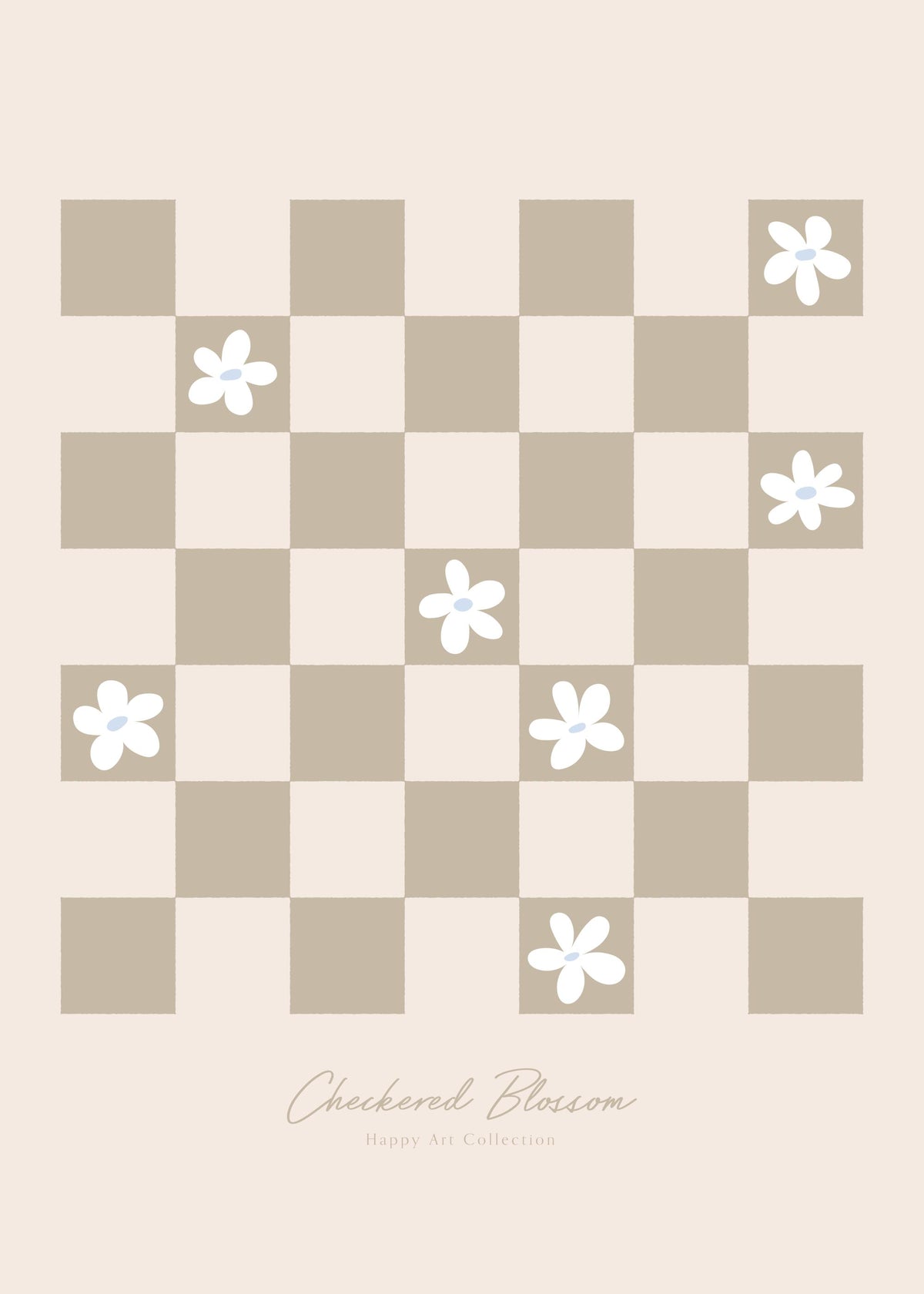 Checkered Blossom Print