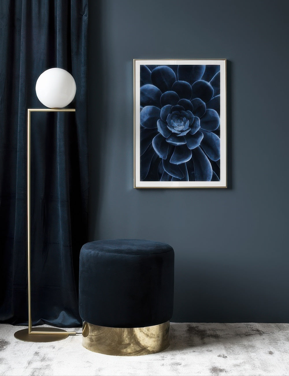 Blue Succulent Print