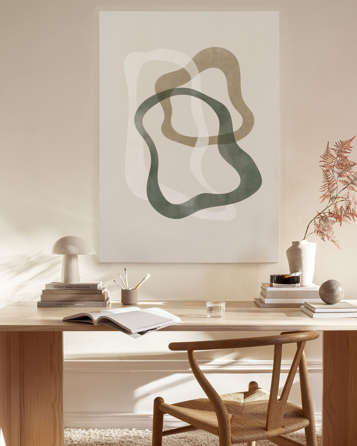 Abstract Green Shapes No2 Canvas print